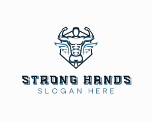 Wings Strong Man logo design