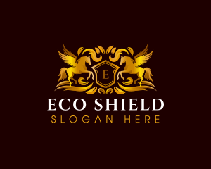 Horse Equestrian Shield logo design