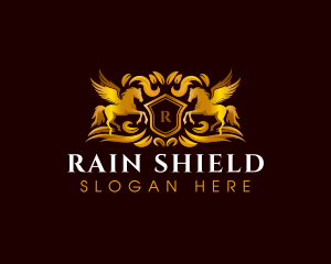 Horse Equestrian Shield logo design