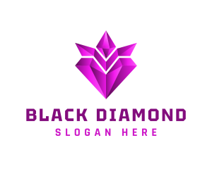 Purple Diamond Crown logo design