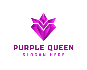 Purple Diamond Crown logo design