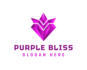 Purple Diamond Crown logo design