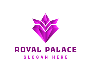 Purple Diamond Crown logo design