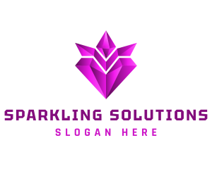 Brilliant - Purple Diamond Crown logo design