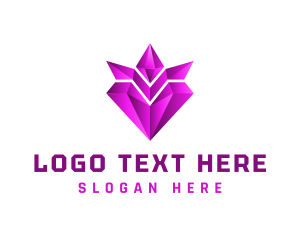 Brilliant - Purple Diamond Crown logo design