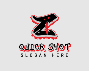Shot - Splatter Graffiti Letter Z logo design