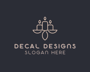 Candle Interior Design Decoration logo design