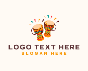 Drum - Djembe Drum Instrument logo design