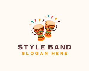 Djembe Drum Instrument logo design