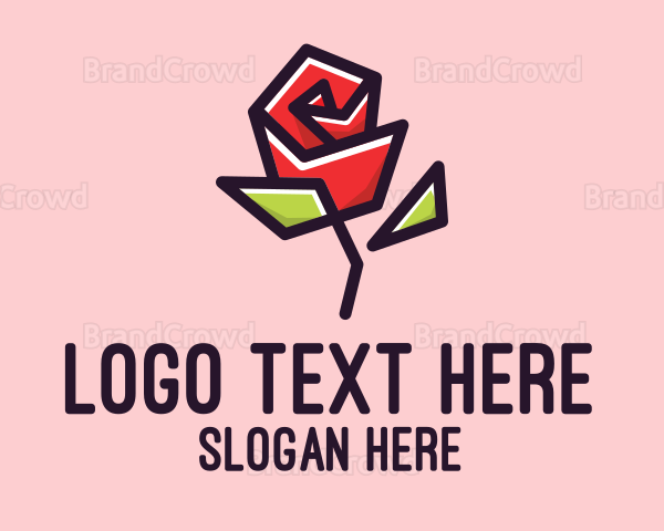 Geometric Rose Plant Logo