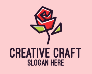 Bloom - Geometric Rose Plant logo design