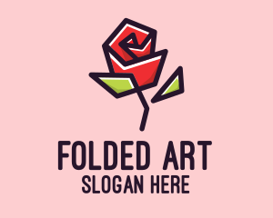 Geometric Rose Plant  logo design