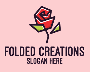 Geometric Rose Plant  logo design