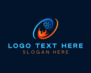 Cool - Heating Cooling HVAC logo design