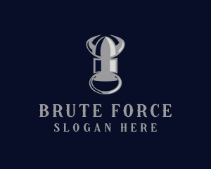 Brute - Bullet Bull Horns logo design