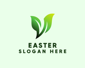Natural Product - Green Organic Plant Letter V logo design