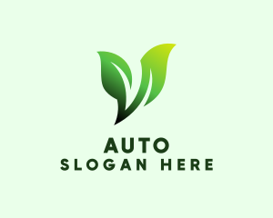 Vegetable - Green Organic Plant Letter V logo design