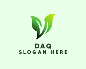 Organic - Green Organic Plant Letter V logo design
