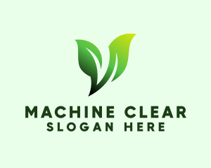 Herbal Medicine - Green Organic Plant Letter V logo design