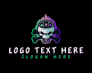 Las Vegas - Skull Gaming Gambler logo design