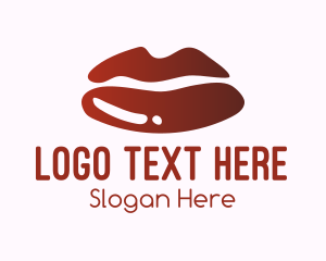 Lip Gloss - Red Lips Cosmetics logo design