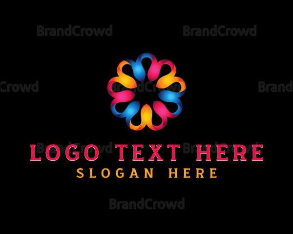 Colorful 3D Flower Logo