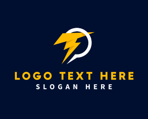 Thunder - Lightning Messaging App logo design