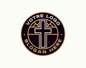 Religious Worship Cross Logo