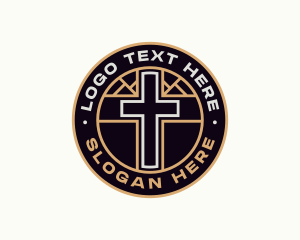 Bible - Religious Worship Cross logo design