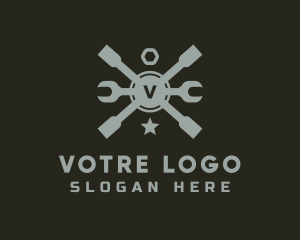 Lug Automotive Wrench Repair Logo