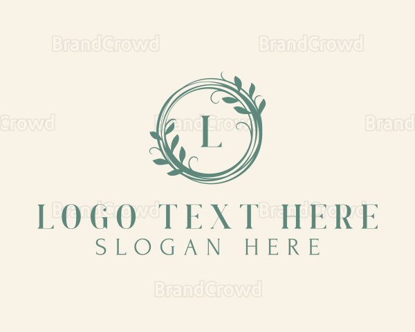 Botanical Skincare Wreath Logo