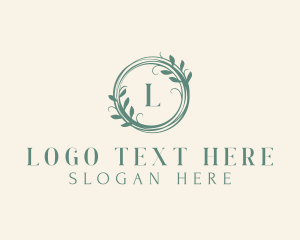 Lifestyle - Botanical Skincare Wreath logo design