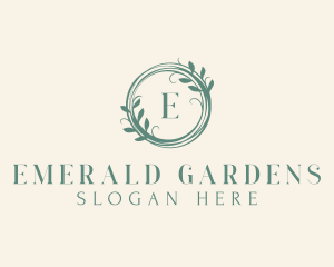 Botanical Skincare Wreath logo design