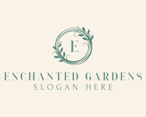 Botanical Skincare Wreath logo design