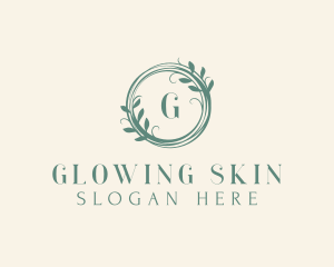 Botanical Skincare Wreath logo design