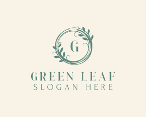 Botanical Skincare Wreath logo design