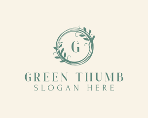 Botanical Skincare Wreath logo design