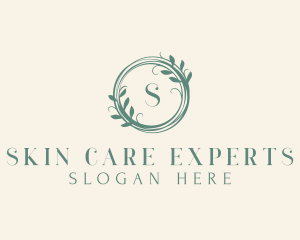 Botanical Skincare Wreath logo design