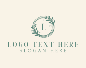 Botanical Skincare Wreath Logo