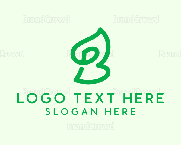 Green Plant Letter B Logo