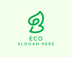 Green Plant Letter B Logo