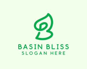 Green Plant Letter B logo design