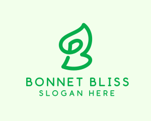 Green Plant Letter B logo design