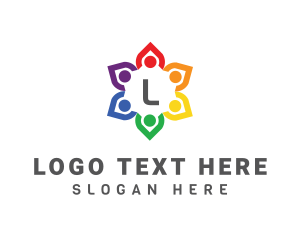 Group Community Flower logo design