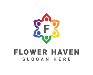 Group Community Flower logo design