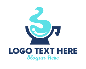 Coffee - Blue Water Cup logo design