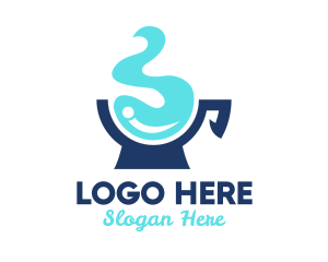 Latte - Blue Water Cup logo design