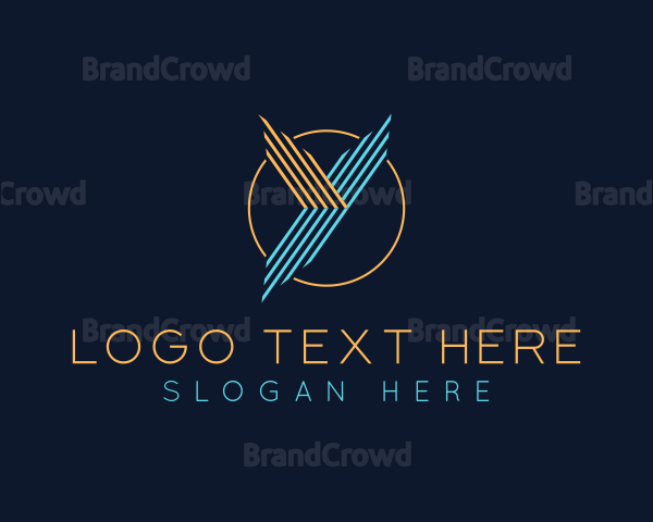Linear Letter Y Badge Logo