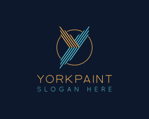 Linear Letter Y Badge logo design