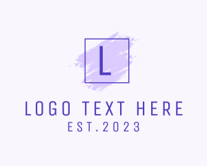 Frame - Purple Square Brush  Cosmetics logo design